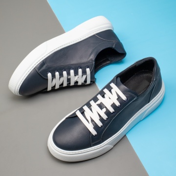 Pantofi barbati casual albastri cu talpa alba din Piele Naturala ZLZ11908, 2, elaza.ro