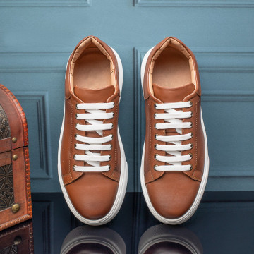 Pantofi casual barbati cu siret maro din Piele naturala ZLZ11161, 3, elaza.ro