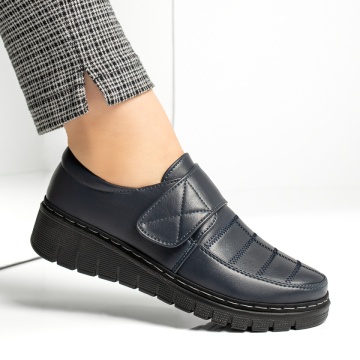 Pantofi casual dama cu platforma si inchidere cu scai albastri ZLZ13050, 1, elaza.ro