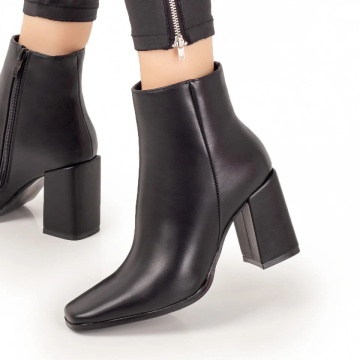 Botine dama negre cu fermoar si toc inalt ZLZ07346, 1, elaza.ro