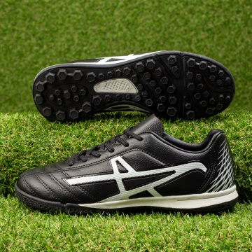 Ghete fotbal unisex pentru gazon sintetic negre cu alb ZLZ09820, 1, elaza.ro