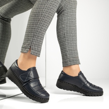 Pantofi casual dama cu platforma si inchidere cu scai albastri ZLZ13050, 2, elaza.ro