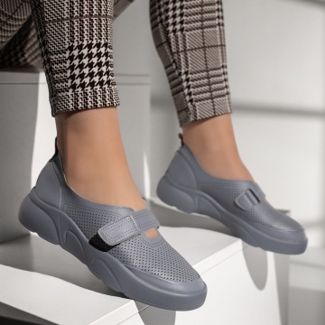 Pantofi casual dama cu talpa groasa si inchidere cu scai albastri ZLZ13379, 1, elaza.ro
