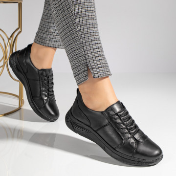 Pantofi dama casual negri din Piele naturala ZLZ11466, 2, elaza.ro