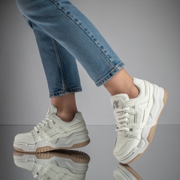 Pantofi sport dama cu talpa groasa albi ZLZ11747, 2, elaza.ro