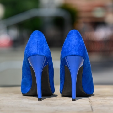 Pantofi Stiletto dama albastru suede ZLZ13043, 4, elaza.ro