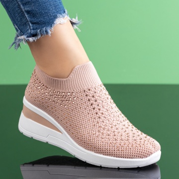 Espadrile dama cu platforma si pietre atasate roz ZLZ08482, 1, elaza.ro