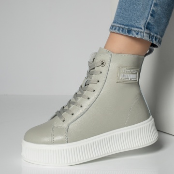 Ghete sport dama gri din Piele Naturala ZLZ12221, 1, elaza.ro