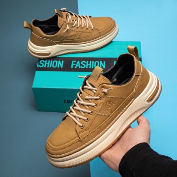 Pantofi casual barbati cu siret elastic khaki ZLZ13026, 2, elaza.ro