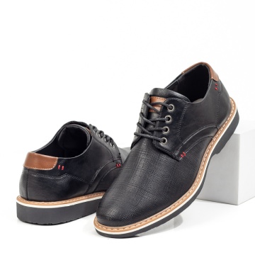 Pantofi casual barbati cu siret negri ZLZ08443, 1, elaza.ro