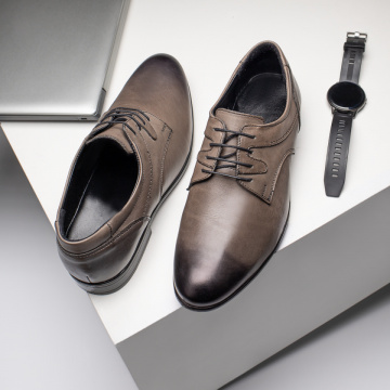 Pantofi eleganti barbati din Piele naturala gri ZLZ09863, 2, elaza.ro