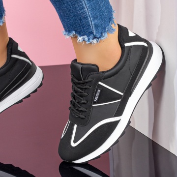 Pantofi sport dama negri cu alb ZLZ07881, 1, elaza.ro