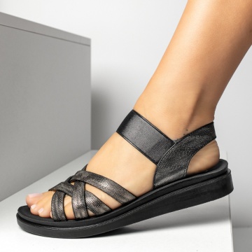 Sandale dama cu talpa joasa negre ZLZ13869, 2, elaza.ro