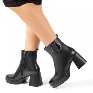Botine dama cu toc si platforma negre din Piele naturala ZLZ10779, 3, elaza.ro