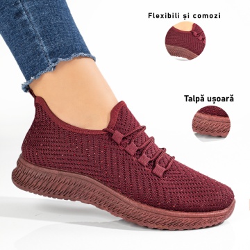 Espadrile sport dama cu siret si strasuri din material textil visnii ZLZ10998, 1, elaza.ro