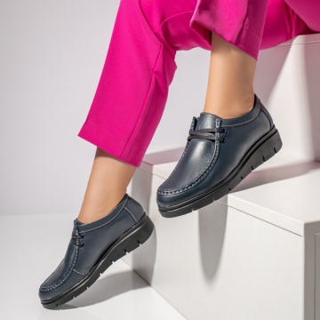 Pantofi casual dama cu platforma albastri din Piele naturala Suhr, 4, elaza.ro