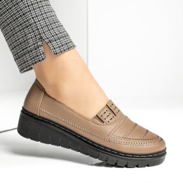 Pantofi casual dama cu platforma bej ZLZ13047, 2, elaza.ro