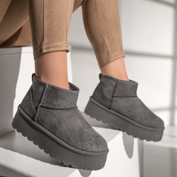 Cizme dama cu talpa groasa tip UG gri suede ZLZ12783, 1, elaza.ro