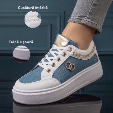 Pantofi casual dama cu talpa groasa albastri ZLZ11121, 1, elaza.ro