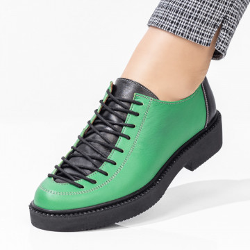 Pantofi dama casual verzi din Piele naturala ZLZ03549, 2, elaza.ro