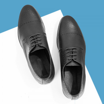 Pantofi eleganti barbati din Piele naturala negri ZLZ08311, 2, elaza.ro