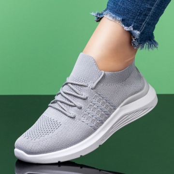 Pantofi sport dama gri cu siret ZLZ08186, 1, elaza.ro
