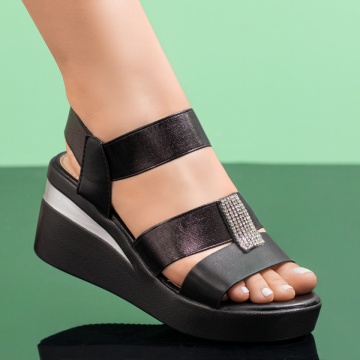 Sandale cu platforma dama negre ZLZ08505, 1, elaza.ro