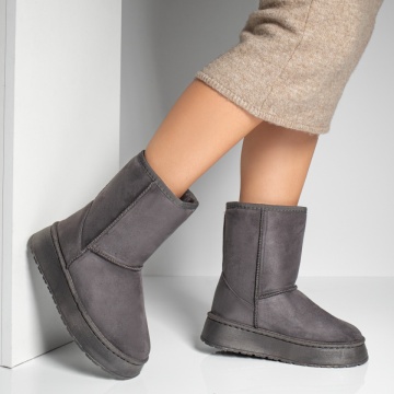 Cizme dama imblanite cu talpa groasa gri suede ZLZ10707, 1, elaza.ro