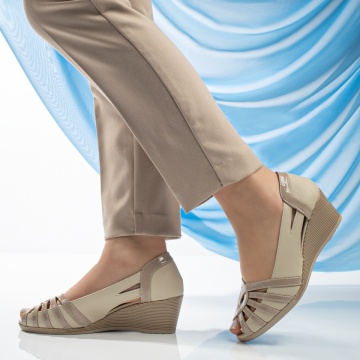 Pantofi casual dama cu platforma bej ZLZ13345, 2, elaza.ro