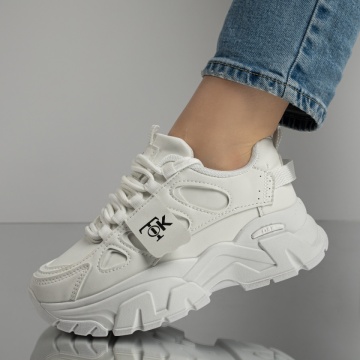 Pantofi sport dama cu talpa groasa albi ZLZ12980, 1, elaza.ro