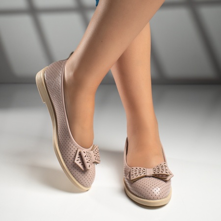 Balerini perforati dama cu funda nude MOD07987, 2, modlet.ro