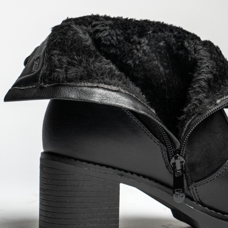 Botine dama cu toc gros negre MOD14092, 2, modlet.ro
