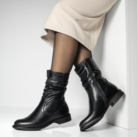 Cizme cu fermoar negre dama MOD06659, 3, modlet.ro