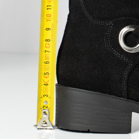 Cizme dama cu fermoar negre suede din Piele naturala MOD05604, 4, modlet.ro