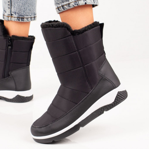 Cizme din fas de zapada negre dama cu fermoar MOD06599