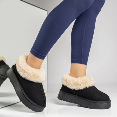 Cizme scurte dama tip UG negru suede EMA45, 3, modlet.ro
