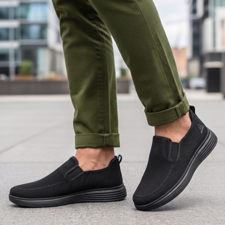 Espadrile barbati cu talpa joasa negre ALIN4, 3, modlet.ro