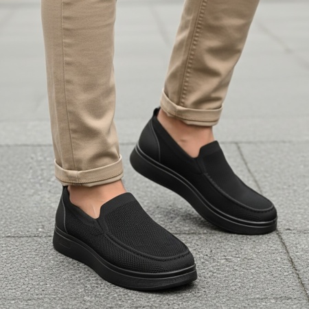 Espadrile barbati cu talpa joasa negre DAN3, 2, modlet.ro