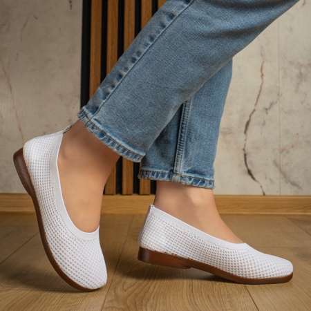 Espadrile dama cu talpa joasa din material textil albe ZEF13064, 3, zeforia.ro