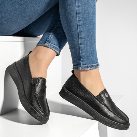 Espadrile sport dama cu insertie de material elastic negre MOD13179, 4, modlet.ro