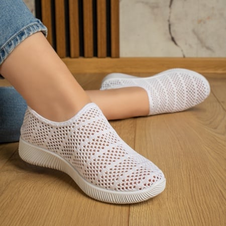 Espadrile sport dama cu perforatii albe ZEF13061, 3, zeforia.ro