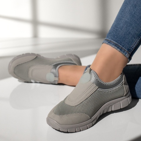 Espadrile sport dama, Espadrile sport dama cu talpa groasa gri MOD13181, modlet.ro