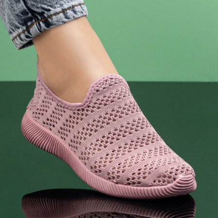 Oferta zilei, Espadrile sport dama din material textil cu perforatii roz ZEF05093 - zeforia.ro