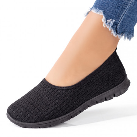 REDUCERI INCALTAMINTE, Espadrile sport dama din material textil negri MOD04608, modlet.ro