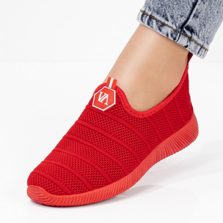 REDUCERI INCALTAMINTE, Espadrile sport dama din material textil rosii MOD05091, modlet.ro