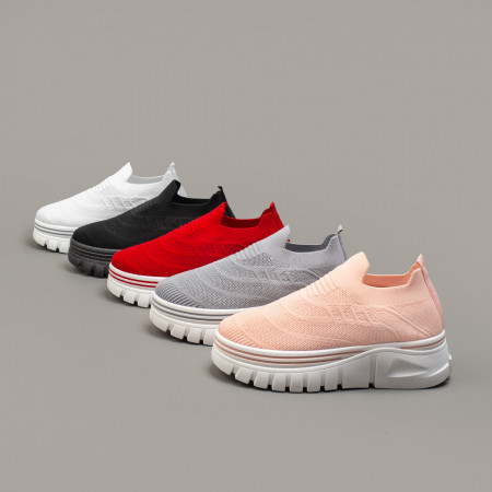 Espadrile sport dama roz cu talpa groasa MOD10100, 2, modlet.ro