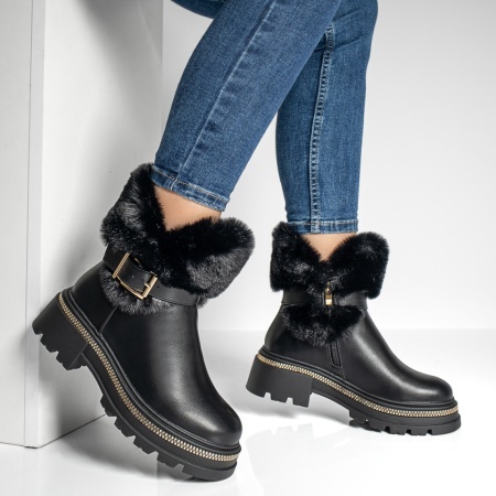 Ghete dama cu fermoar negre MOD12777, 2, modlet.ro