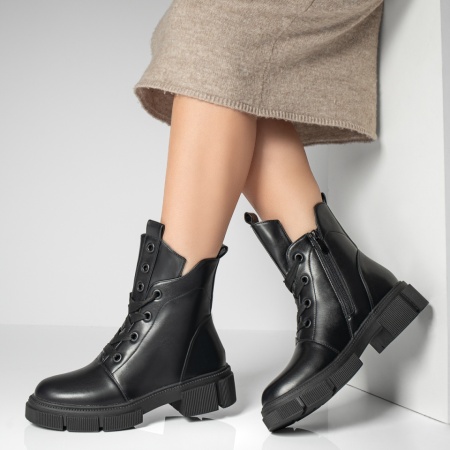 Ghete dama cu fermoar negre MOD12846, 2, modlet.ro