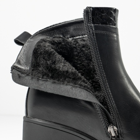 Ghete dama cu platforma si fermoar negre MOD12723, 2, modlet.ro