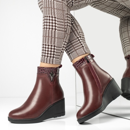 Ghete dama cu platforma si fermoar visinii MOD12723, 3, modlet.ro